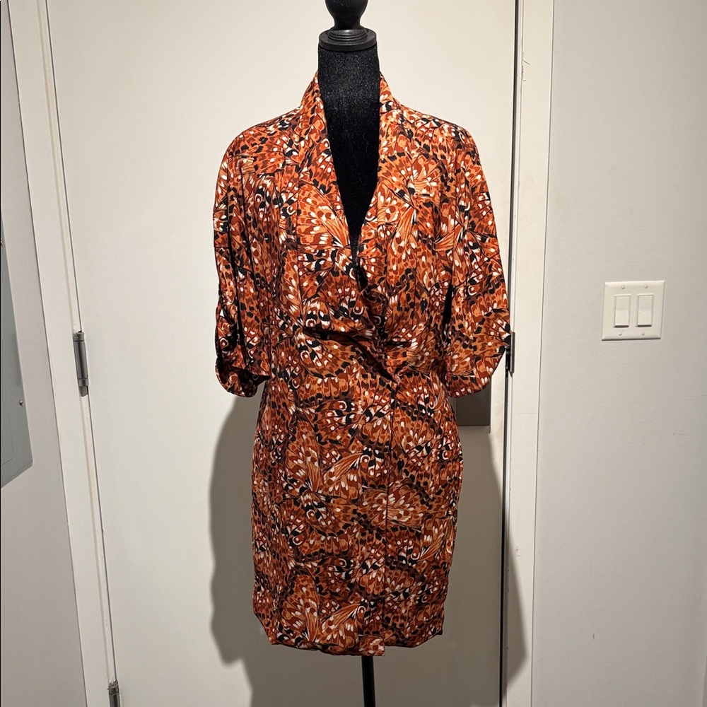 Alexia Admor Orange Patterned Mini Dress